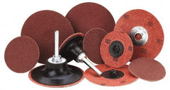 Merit Abrasives - 3" Disc Diam, 24 Grit, Aluminum Oxide Quick Change Disc - Type R Attaching System, Coated, Maroon, Very Coarse Grade, 20,000 RPM - Americas Industrial Supply