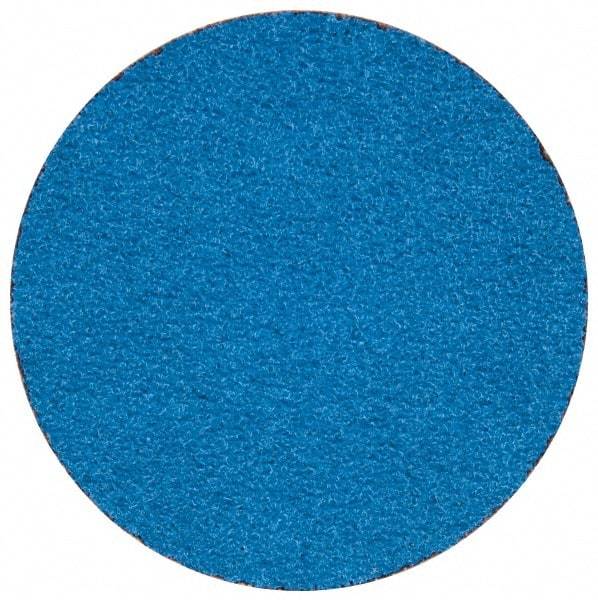 Merit Abrasives - 2" Disc Diam, 60 Grit, Zirconia Alumina Quick Change Disc - Type R Attaching System, Coated, Blue, Medium Grade, 30,000 RPM - Americas Industrial Supply