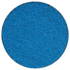 Merit Abrasives - 2" Disc Diam, 50 Grit, Zirconia Alumina Quick Change Disc - Type R Attaching System, Coated, Blue, Coarse Grade, 30,000 RPM - Americas Industrial Supply