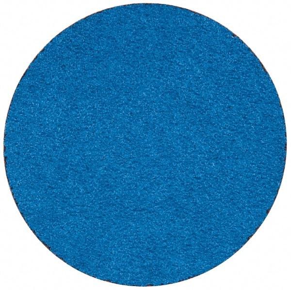 Merit Abrasives - 3" Disc Diam, 50 Grit, Zirconia Alumina Quick Change Disc - Type R Attaching System, Coated, Blue, Coarse Grade, 20,000 RPM - Americas Industrial Supply