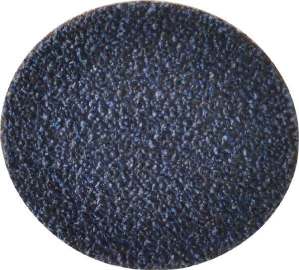 Merit Abrasives - 2" Disc Diam, 36 Grit, Zirconia Alumina Quick Change Disc - Type R Attaching System, Coated, Blue, Very Coarse Grade, 30,000 RPM - Americas Industrial Supply
