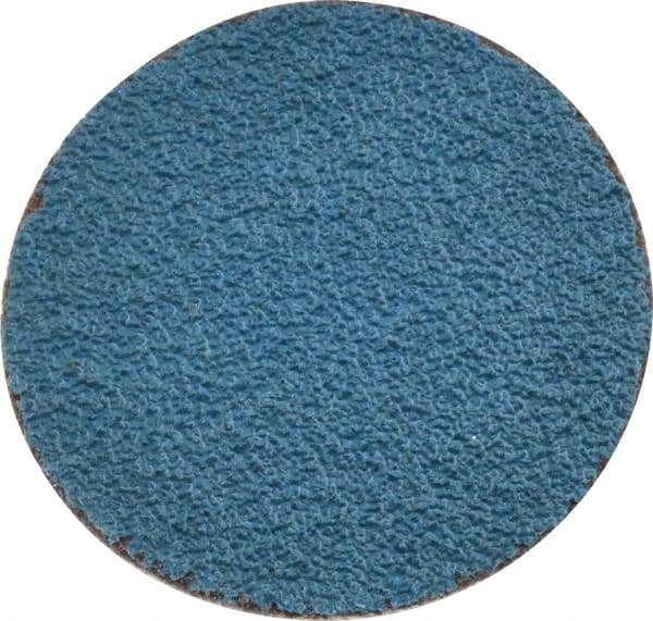 Merit Abrasives - 1-1/2" Disc Diam, 60 Grit, Zirconia Alumina Quick Change Disc - Type R Attaching System, Coated, Blue, Medium Grade, 30,000 RPM - Americas Industrial Supply
