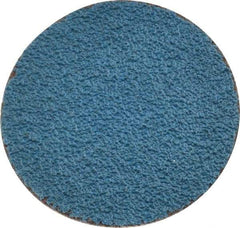 Merit Abrasives - 1-1/2" Disc Diam, 60 Grit, Zirconia Alumina Quick Change Disc - Type R Attaching System, Coated, Blue, Medium Grade, 30,000 RPM - Americas Industrial Supply