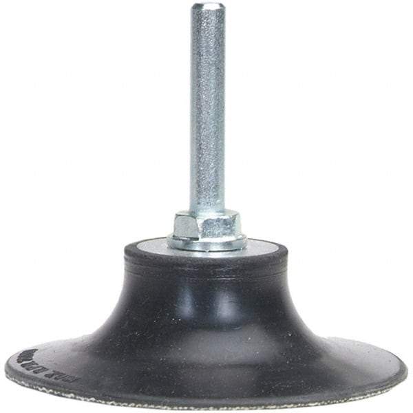 Merit Abrasives - 3" Diam Quick-Change Type S Disc Backing Pad - 1/4" Shank Diam, Soft Density, 20,000 RPM, Power-Lock Type 2 Compatible - Americas Industrial Supply