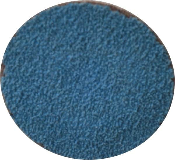 Merit Abrasives - 1-1/2" Disc Diam, 60 Grit, Zirconia Alumina Quick Change Disc - Type S Attaching System, Coated, Blue, Medium Grade, 30,000 RPM - Americas Industrial Supply