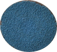 Merit Abrasives - 1-1/2" Disc Diam, 60 Grit, Zirconia Alumina Quick Change Disc - Type S Attaching System, Coated, Blue, Medium Grade, 30,000 RPM - Americas Industrial Supply