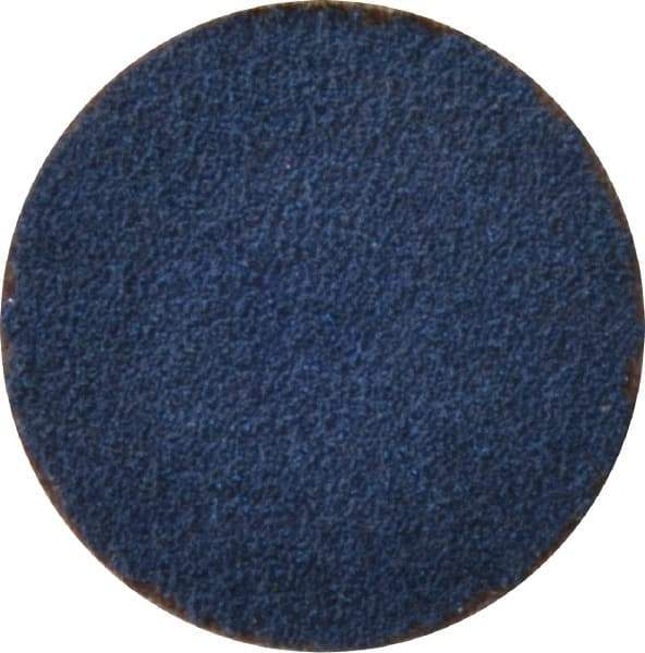 Merit Abrasives - 1-1/2" Disc Diam, 80 Grit, Zirconia Alumina Quick Change Disc - Type S Attaching System, Coated, Blue, Medium Grade, 30,000 RPM - Americas Industrial Supply