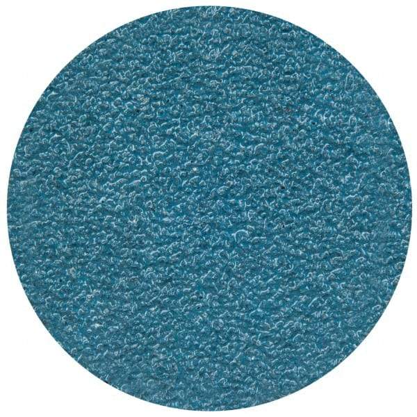 Merit Abrasives - 2" Disc Diam, 40 Grit, Zirconia Alumina Quick Change Disc - Type S Attaching System, Coated, Blue, Coarse Grade, 30,000 RPM - Americas Industrial Supply