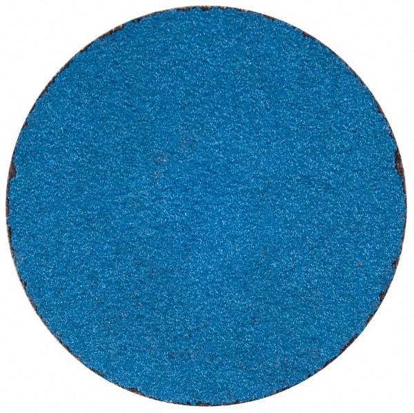 Merit Abrasives - 2" Disc Diam, 80 Grit, Zirconia Alumina Quick Change Disc - Type S Attaching System, Coated, Blue, Medium Grade, 30,000 RPM - Americas Industrial Supply