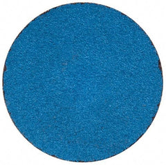 Merit Abrasives - 2" Disc Diam, 80 Grit, Zirconia Alumina Quick Change Disc - Type S Attaching System, Coated, Blue, Medium Grade, 30,000 RPM - Americas Industrial Supply
