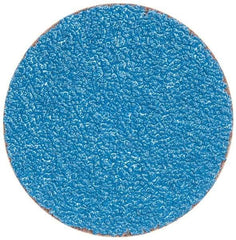 Merit Abrasives - 3" Disc Diam, 36 Grit, Zirconia Alumina Quick Change Disc - Type S Attaching System, Coated, Blue, Very Coarse Grade, 20,000 RPM - Americas Industrial Supply