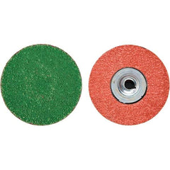 Merit Abrasives - 3" Disc Diam, 40 Grit, Zirconia Alumina Quick Change Disc - Type S Attaching System, Coated, Blue, Coarse Grade, 20,000 RPM - Americas Industrial Supply