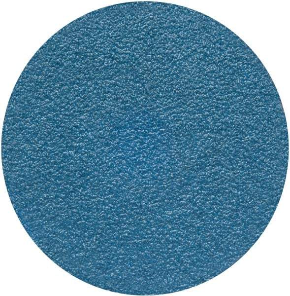 Merit Abrasives - 3" Disc Diam, 50 Grit, Zirconia Alumina Quick Change Disc - Type S Attaching System, Coated, Blue, Coarse Grade, 20,000 RPM - Americas Industrial Supply