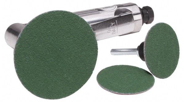 Merit Abrasives - 1" Disc Diam, 80 Grit, Zirconia Alumina Quick Change Disc - Type R Attaching System, Coated, Green, Medium Grade, 40,000 RPM, R801 Series - Americas Industrial Supply