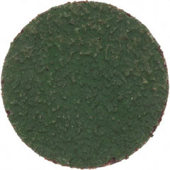 Merit Abrasives - 1" Disc Diam, 50 Grit, Zirconia Alumina Quick Change Disc - Type R Attaching System, Coated, Green, Coarse Grade, 40,000 RPM, R801 Series - Americas Industrial Supply