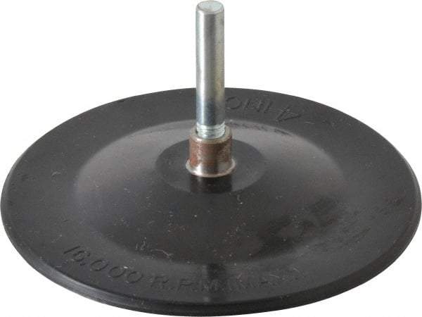 Merit Abrasives - 4" Diam Adhesive/PSA Disc Backing Pad - 1/4" Shank Diam, 6,000 RPM - Americas Industrial Supply
