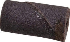 Merit Abrasives - 3/4" Max Roll Diam x 1-1/2" OAL, 80 Grit Aluminum Oxide Straight Cartridge Roll - 1/4" Pilot Hole Diam, Medium Grade - Americas Industrial Supply