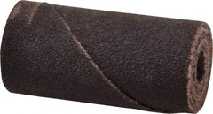 Merit Abrasives - 3/4" Max Roll Diam x 1-1/2" OAL, 120 Grit Aluminum Oxide Straight Cartridge Roll - 1/4" Pilot Hole Diam, Fine Grade - Americas Industrial Supply