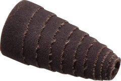 Merit Abrasives - 1-1/2" Long x 3/4" Diam, Aluminum Oxide, Full Taper Cartridge Roll - 120 Grit, 3/16" Pilot Hole Diam, Fine Grade - Americas Industrial Supply
