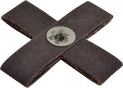Merit Abrasives - 60 Grit, Medium Grade, Aluminum Oxide Cross Pad - 4" Long x 4" Wide x 1" Thick, 8 Ply, 12,000 Max RPM - Americas Industrial Supply