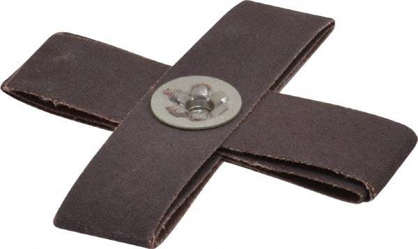 Merit Abrasives - 120 Grit, Fine Grade, Aluminum Oxide Cross Pad - 4" Long x 4" Wide x 1" Thick, 8 Ply, 12,000 Max RPM - Americas Industrial Supply