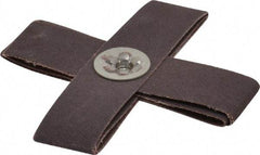 Merit Abrasives - 120 Grit, Fine Grade, Aluminum Oxide Cross Pad - 4" Long x 4" Wide x 1" Thick, 8 Ply, 12,000 Max RPM - Americas Industrial Supply