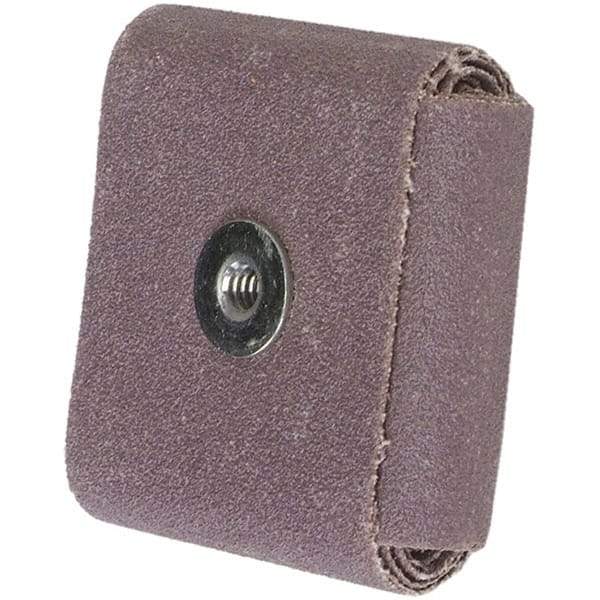 Merit Abrasives - 60 Grit, Medium Grade, Aluminum Oxide Square Pad - 1-1/2" Long x 1-1/2" Wide x 1/2" Thick - Americas Industrial Supply