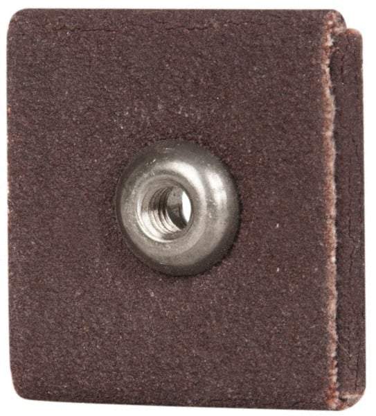 Merit Abrasives - 120 Grit, Fine Grade, Aluminum Oxide Square Pad - 1" Long x 1" Wide x 1" Thick, 1 Ply, 25,000 Max RPM - Americas Industrial Supply