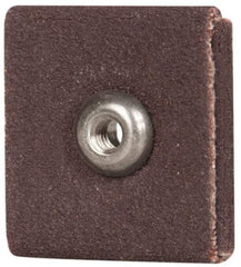 Merit Abrasives - 120 Grit, Fine Grade, Aluminum Oxide Square Pad - 1" Long x 1" Wide x 1" Thick, 1 Ply, 25,000 Max RPM - Americas Industrial Supply