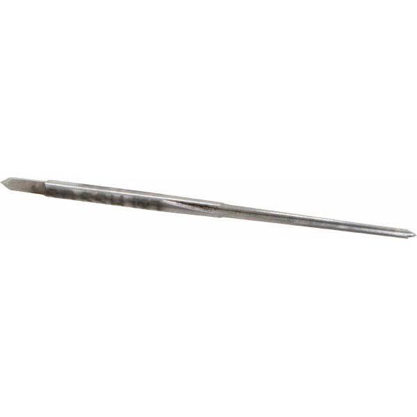 Made in USA - #6/0 Pin, 0.0806" Diam, 0.0611" Small End, 3/32" Diam Straight Shank, 15/16" Flute, Taper Pin Reamer - Americas Industrial Supply