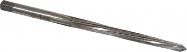 Made in USA - #0 Pin, 0.1638" Diam, 0.1287" Small End, 11/64" Diam Straight Shank, 1-11/16" Flute, Taper Pin Reamer - Americas Industrial Supply