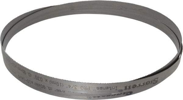 Starrett - 10 to 14 TPI, 10' Long x 3/4" Wide x 0.035" Thick, Welded Band Saw Blade - Bi-Metal, Toothed Edge, Raker Tooth Set, Contour Cutting - Americas Industrial Supply