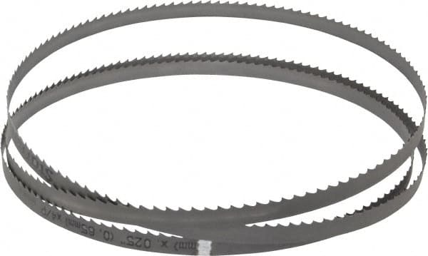 Starrett - 4 TPI, 7' 8" Long x 1/2" Wide x 0.025" Thick, Welded Band Saw Blade - Bi-Metal, Toothed Edge, Raker Tooth Set, Contour Cutting - Americas Industrial Supply