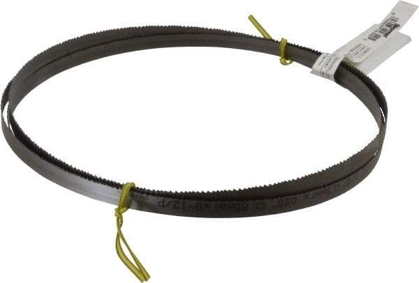 Starrett - 8 to 12 TPI, 8' 2" Long x 1/2" Wide x 0.025" Thick, Welded Band Saw Blade - Bi-Metal, Toothed Edge, Raker Tooth Set, Contour Cutting - Americas Industrial Supply