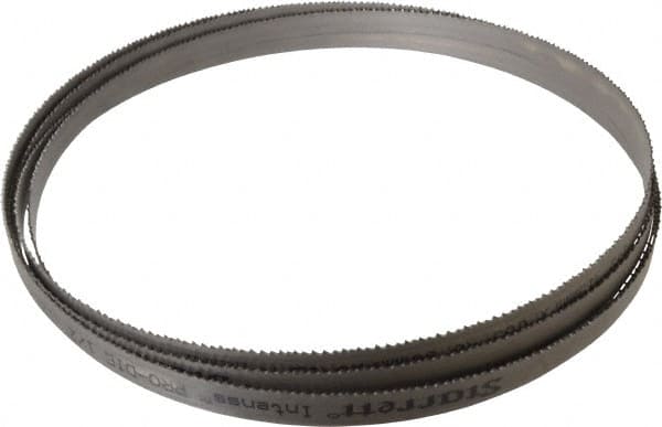 Starrett - 8 to 12 TPI, 12' 10" Long x 1/2" Wide x 0.035" Thick, Welded Band Saw Blade - Bi-Metal, Toothed Edge, Raker Tooth Set, Contour Cutting - Americas Industrial Supply
