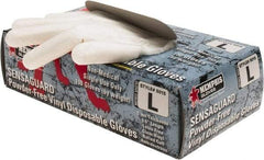 MCR Safety - Size L, 5 mil, Industrial Grade, Powder Free Vinyl Disposable Gloves - 9-1/2" Long, Clear, Smooth Rolled Cuffs, FDA Approved - Americas Industrial Supply