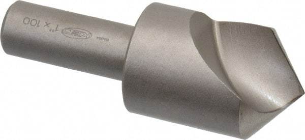 Keo - 1" Head Diam, 1/2" Shank Diam, 1 Flute 100° High Speed Steel Countersink - Bright Finish, 2-3/4" OAL, Single End, Straight Shank, Right Hand Cut - Americas Industrial Supply