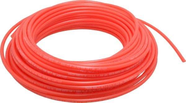 Parker - 11/64" ID x 1/4" OD, 0.04" Wall Thickness, 100' Long, Polyethylene Tube - Red, 120 Max psi, -80 to 150°F - Americas Industrial Supply