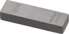 Mitutoyo - 0.2" Rectangular Steel Gage Block - Accuracy Grade 0, Includes Certificate of Inspection - Americas Industrial Supply