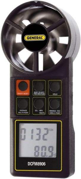 General - 0 to 3,000 Ft./Min Air Airflow Meter - 94°F Max - Americas Industrial Supply
