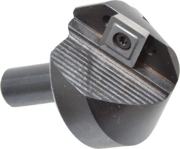 APT - 90° Included Angle, 1-3/4" Max Cut Diam, 1-3/4mm Body Diam, 1/2" Shank Diam, 2-3/8" OAL, Indexable Countersink - 1 Square Insert, SPGH 433 Insert Style, Positive Rake, Series CC - Americas Industrial Supply