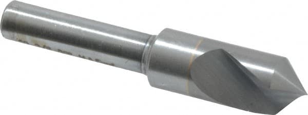 M.A. Ford - 3/8" Head Diam, 1/4" Shank Diam, 1 Flute 90° Solid Carbide Countersink - Bright Finish, 2" OAL, 0.06" Nose Diam, Single End, Straight Shank, Right Hand Cut - Americas Industrial Supply