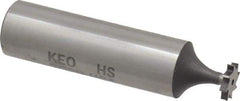 Keo - 5/16" Diam x 1/16" Face Width, High Speed Steel, 8 Teeth, Shank Connection Woodruff Keyseat Cutter - Uncoated, 2-1/16" OAL x 1/2" Shank, Straight Teeth, ANSI 202-1/2, Old Standard 206 - Americas Industrial Supply