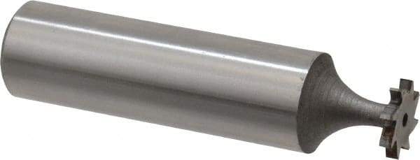 Keo - 3/8" Diam x 1/16" Face Width, High Speed Steel, 8 Teeth, Shank Connection Woodruff Keyseat Cutter - Uncoated, 2-1/16" OAL x 1/2" Shank, Straight Teeth, ANSI 203, Old Standard 211 - Americas Industrial Supply