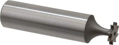 Keo - 3/8" Diam x 1/16" Face Width, High Speed Steel, 8 Teeth, Shank Connection Woodruff Keyseat Cutter - Uncoated, 2-1/16" OAL x 1/2" Shank, Straight Teeth, ANSI 203, Old Standard 211 - Americas Industrial Supply