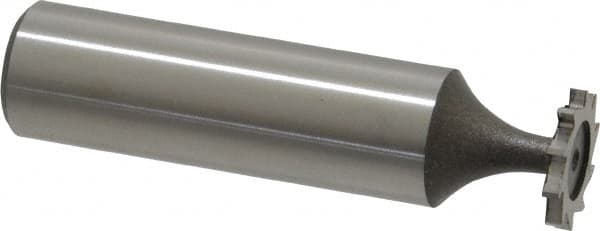Keo - 1/2" Diam x 1/16" Face Width, High Speed Steel, 10 Teeth, Shank Connection Woodruff Keyseat Cutter - Uncoated, 2-1/16" OAL x 1/2" Shank, Straight Teeth, ANSI 204, Old Standard 1 - Americas Industrial Supply