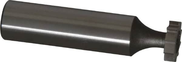 Keo - 1/2" Diam x 1/8" Face Width, High Speed Steel, 10 Teeth, Shank Connection Woodruff Keyseat Cutter - Uncoated, 2-1/8" OAL x 1/2" Shank, Straight Teeth, ANSI 404, Old Standard 4 - Americas Industrial Supply