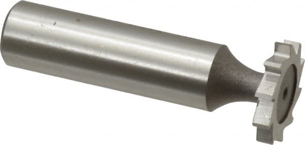Keo - 3/4" Diam x 1/8" Face Width, High Speed Steel, 10 Teeth, Shank Connection Woodruff Keyseat Cutter - Uncoated, 2-1/8" OAL x 1/2" Shank, Straight Teeth, ANSI 406, Old Standard 7 - Americas Industrial Supply