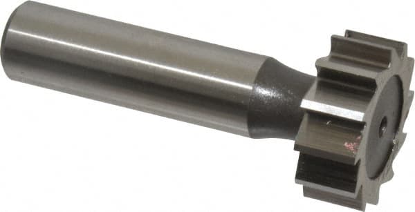 Keo - 1" Diam x 3/8" Face Width, High Speed Steel, 12 Teeth, Shank Connection Woodruff Keyseat Cutter - Uncoated, 2-3/8" OAL x 1/2" Shank, Straight Teeth, ANSI 1208, Old Standard 152 - Americas Industrial Supply