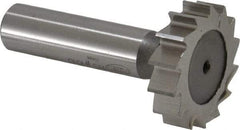 Keo - 1-1/4" Diam x 5/16" Face Width, High Speed Steel, 14 Teeth, Shank Connection Woodruff Keyseat Cutter - Uncoated, 2-5/16" OAL x 1/2" Shank, Straight Teeth, ANSI 1010, Old Standard D - Americas Industrial Supply